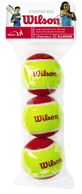 Wilson Starter Red Tball set de mingi de tenis pentru copii 3 buc. galben