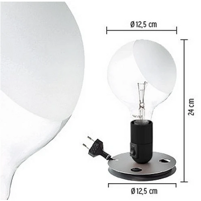 FLOS Lampadina lampa de masa LED, negru , 12,5x24cm