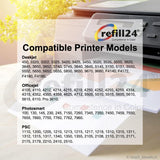 refill24 Kit de reîncărcare pentru cartușe de cerneală compatibile pentru cartușe de cerneală HP 56, 57 negru și color