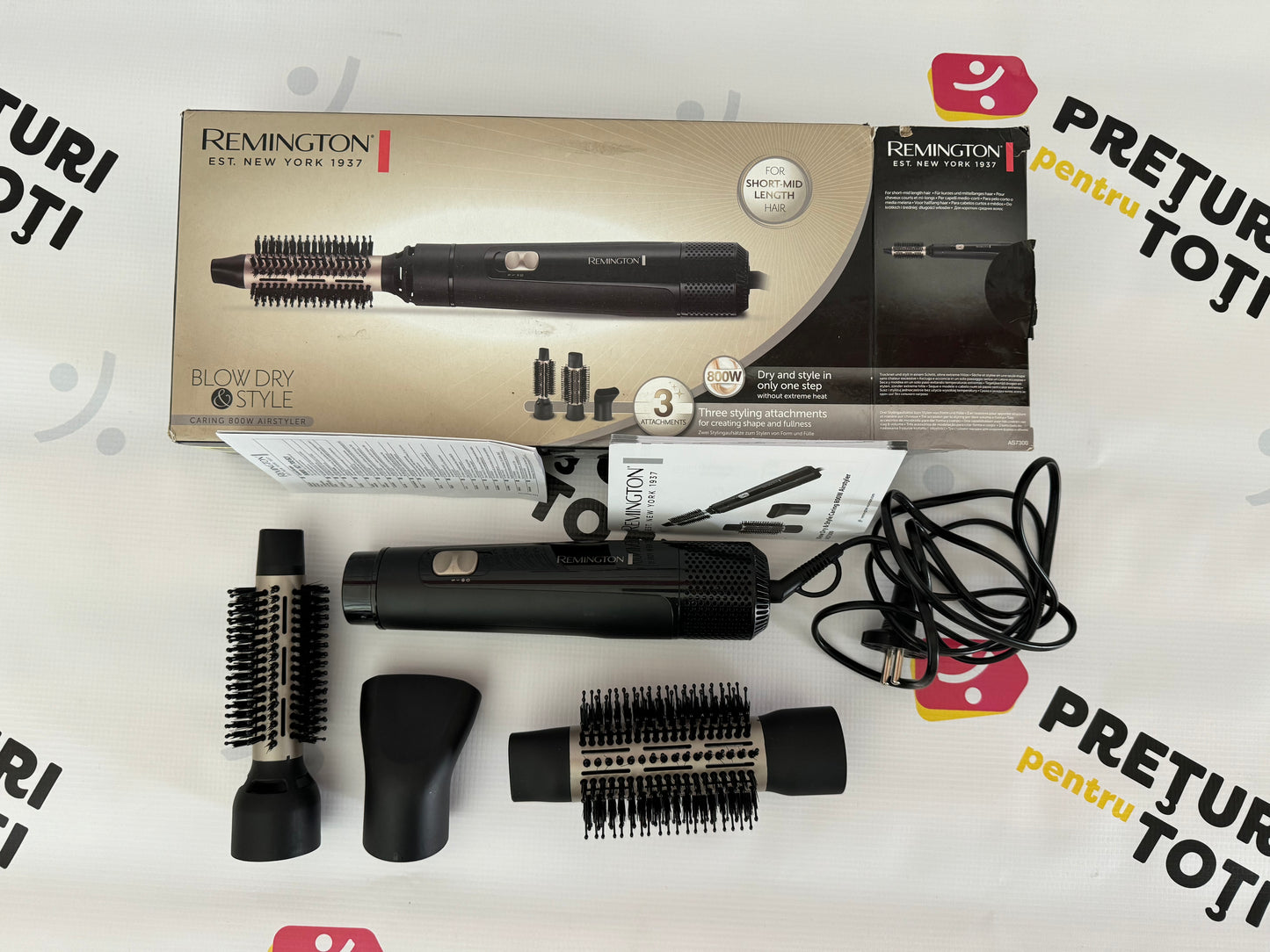 Perie cu aer cald Remington 800 W Blow Dry and Style Caring AS7300