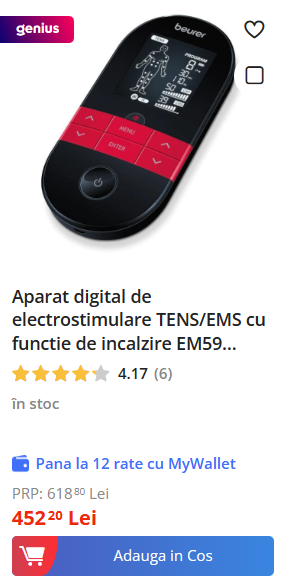 Aparat digital de electrostimulare TENS/EMS cu functie de incalzire EM59 Beurer