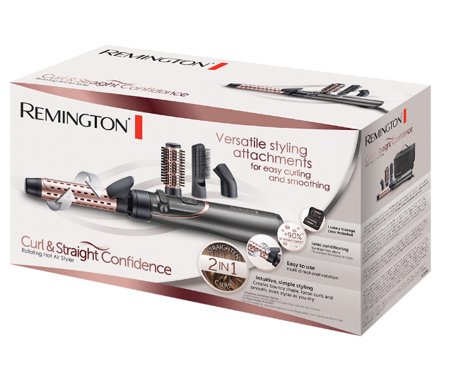 Perie rotativa cu aer cald Remington Curl & Straight Confidence, 800 W