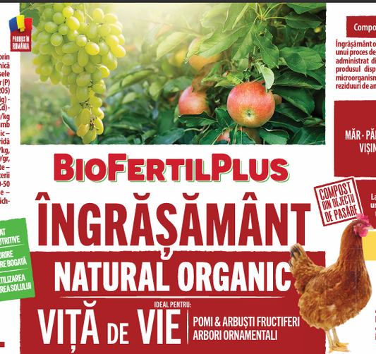 Ingrasamant organic pentru vita-de-vie, pomi, arbusti fructiferi si ornamentali