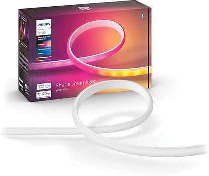 Banda LED RGB Smart Philips Hue Gradient Lightstrip, Bluetooth, 20W, 1600 lm, lumina alba si colorata, IP20, Silicon, 200 cm